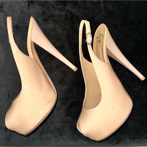NIB Giuseppe Zanotti Nude patent peeptoe platform heels - Sz 7 or 37 - Picture 5 of 12